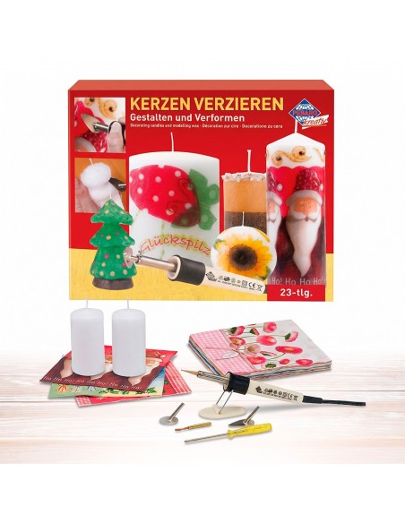Creative Set for Decorating Candles with 4 Tips
