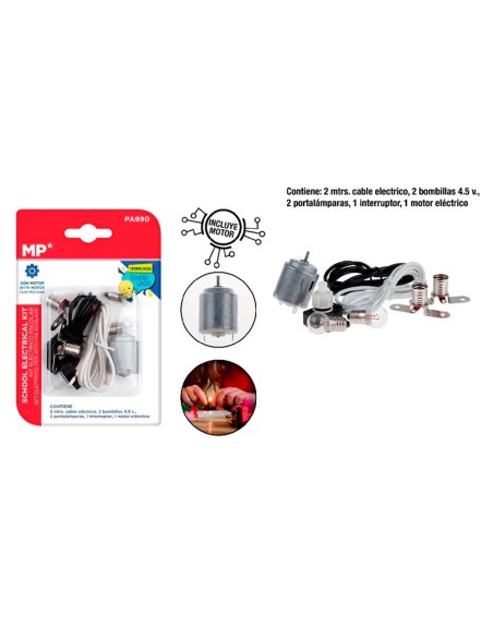 School Electrical Kit with Motor and Bulbs 2 m