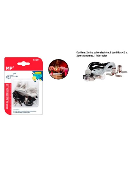 School Electrical Kit with 2m Cable and 4.5v Bulbs