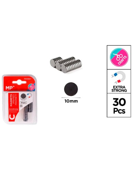 Haftmagnete Ø10 mm 30 Stück Blister