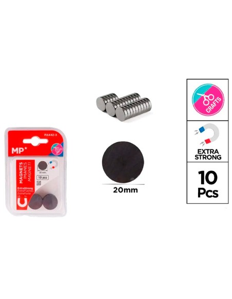 Haftmagnete Ø20 mm 10 Stück Blister