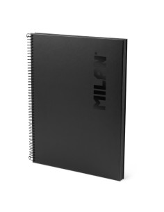 A4 Hardcover Notebook 80 Lined Pages Black