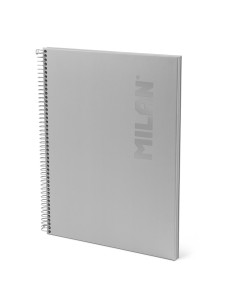 A4 Notebook with Hard Gray Cardboard Cover 80 Lined Pages