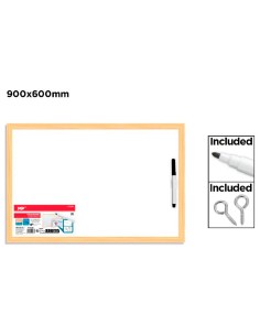 Whiteboard with wooden frame 90 x 60 cm + marker
