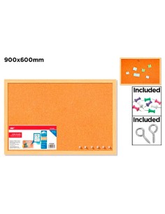 Double-sided Cork Board 90 x 60 cm with Wooden Frame
