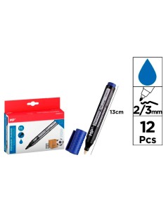 Permanent Blue Marker px30 Round Tip 12 pcs Blister