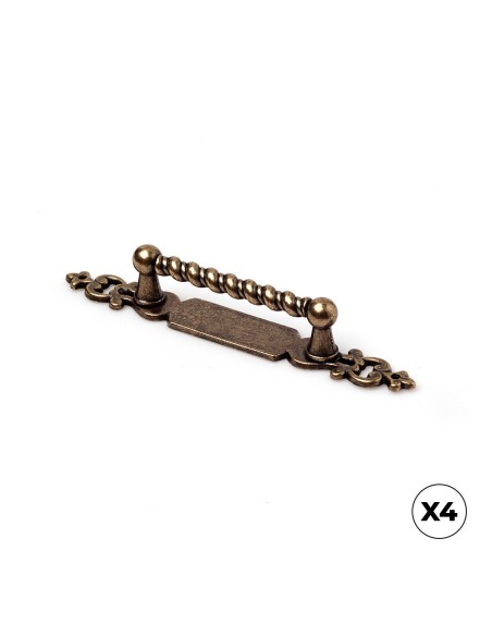 Drawer Handle Type Lever Zamak Leather Old 64 mm
