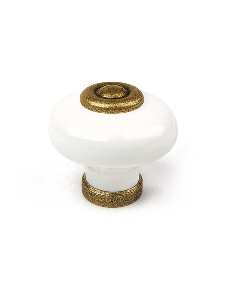 Maniglia per mobile bianca e cuoio vecchio ø31 mm