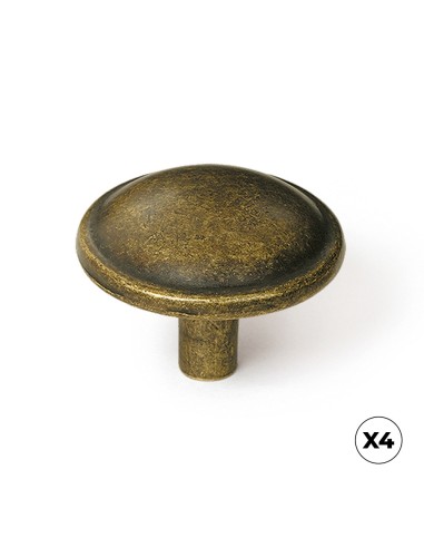 Pomello per mobile in zamak con finitura cuoio vecchio ø32 mm