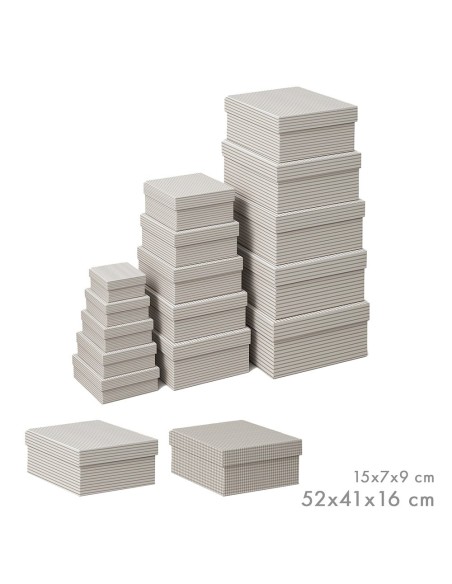 Vichy Interlocking Storage Boxes 15 Pieces