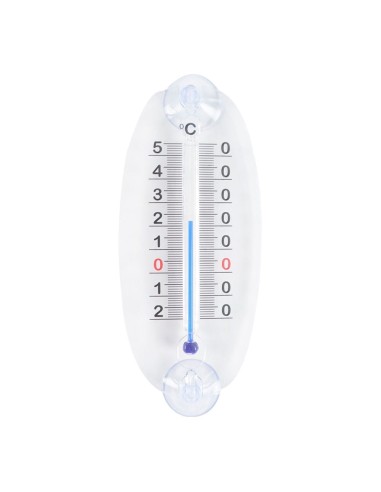 Durchsichtiger Fensterthermometer mit Saugnapf 15 cm