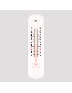 White Plastic Thermometer 19 cm with Red Liquid