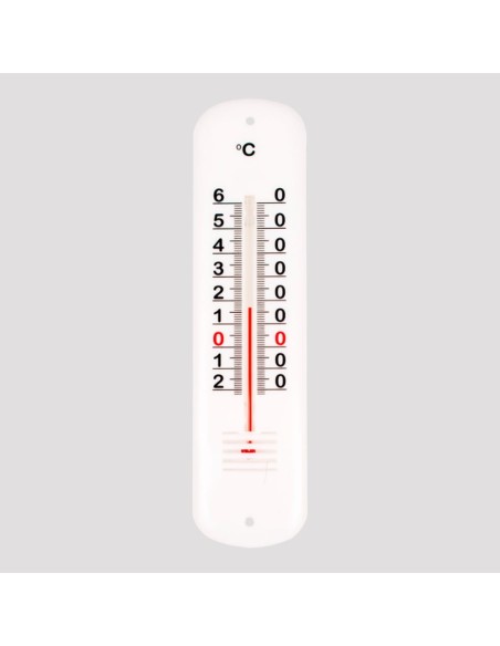 Termómetro de plástico blanco 19 cm con líquido rojo