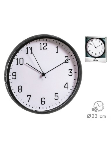 White/Black Wall Clock 21.5 cm Diameter