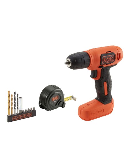 Rechargeable drill driver kit 7.2 V with 10 mm drill bit and 3 m tape measure