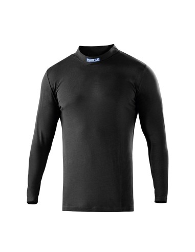 Maglia a manica lunga colletto Perkins nera 100% cotone taglia S