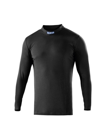 Maglia a manica lunga colletto Perkins nera 100% cotone taglia S