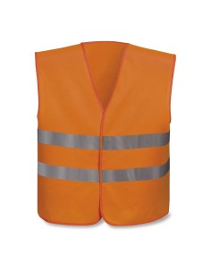 High Visibility Orange Fluorescent Vest Size M with Reflective Stripes