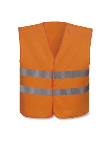 High Visibility Orange Fluorescent Vest Size M with Reflective Stripes