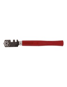 Glass Cutter with Wooden Handle and 6 Interchangeable Wheels