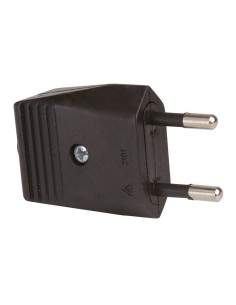Eurostecker 2P 10A 250V gerader Stecker schwarz