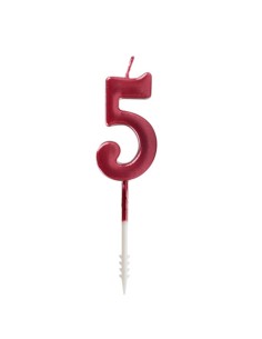 Bright Red Signal Candle Number 5