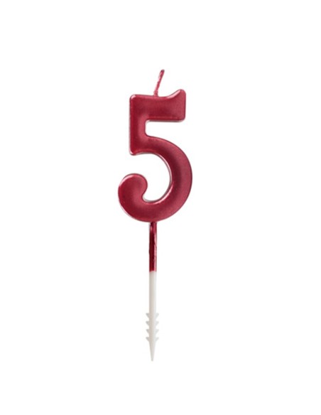 Bright Red Signal Candle Number 5