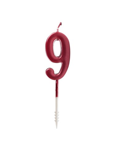 Bright Red Signal Candle Number 9
