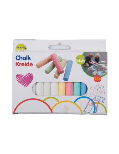 Craie colorée et blanche 24 pièces adaptée au tableau blanc