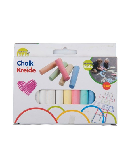 Craie colorée et blanche 24 pièces adaptée au tableau blanc