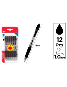 Penna retrattile nera 1,0 mm 12 pz