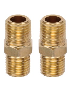 Conector doble latón macho ¼ pulg 2 uds