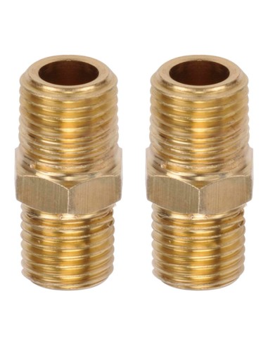 Conector duplo masculino de latão ¼" 2 uds