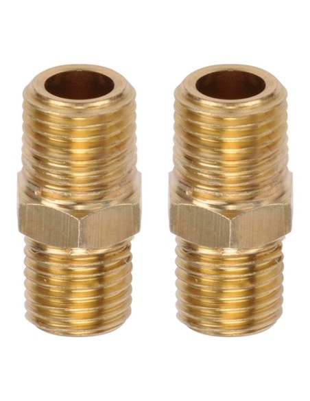 Conector duplo masculino de latão ¼" 2 uds