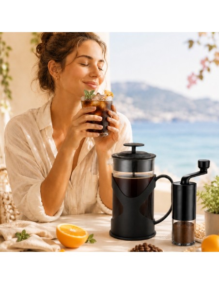 Kit molinillo de café y cafetera prensa francesa