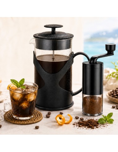 Kit molinillo de café y cafetera prensa francesa