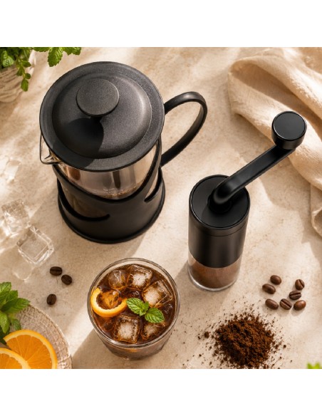 French Press coffee grinder and maker kit