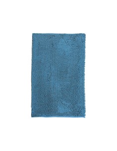 Blue Microfiber Bathroom Rug 80x50 cm