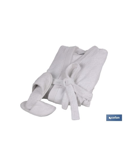 White long sleeve bathrobe 500gr/m2 size S
