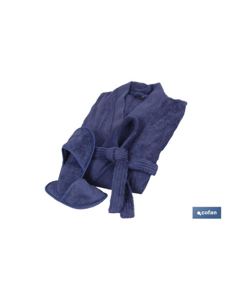 Marine Blue Bathrobe 500g/m² with Long Sleeves