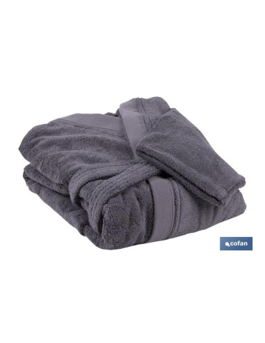 Badeanzug anthrazit 500g/m² Langarm mit Gürtel