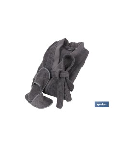 Badeanzug anthrazit 500g/m² Langarm mit Gürtel 2
