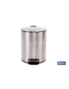 Lata de lixo de aço com pedal e interior extraível 5 L