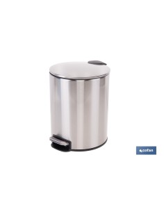 Lata de lixo de aço com pedal e interior extraível 5 L 2