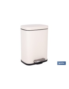 Beige Trash Can with Pedal and Removable Inner Bin 5 L 21 x 18.5 x 30 cm