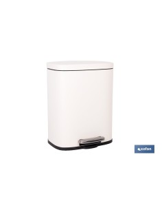 Lixeira bege com pedal e compartimento interno 20 L