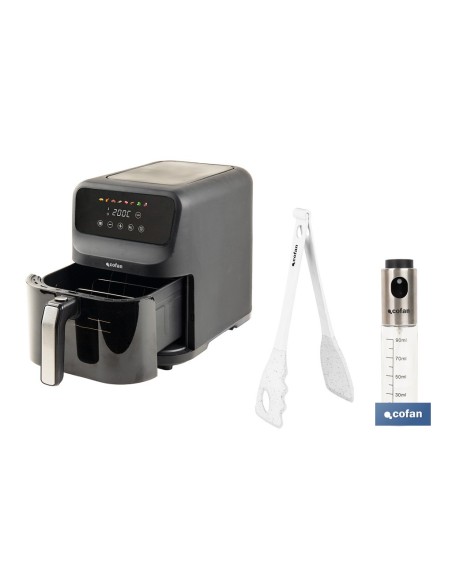 Fryer ad aria 5 litri con schermo touch e pinze
