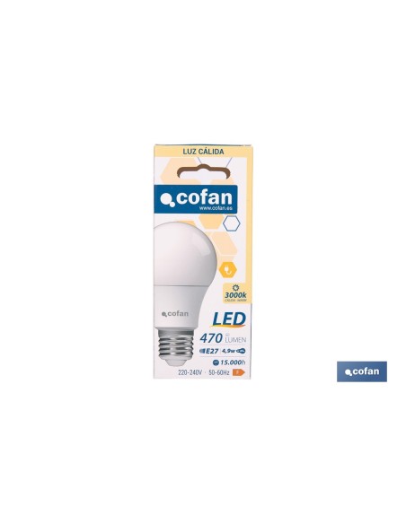 Lâmpada LED Clássica E27 4,9 W 470 Lm 3000 K