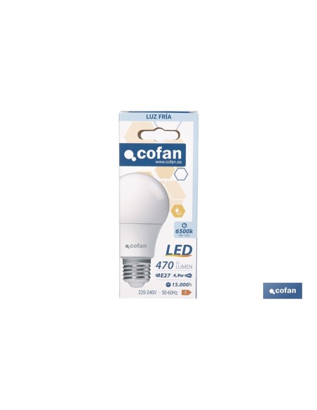 Ampoule LED Classique E27 4,9 W 470 Lm 6500 K