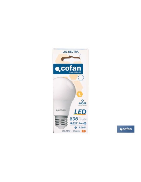 Ampoule LED Classique E27 8 W 806 Lm 4000 K